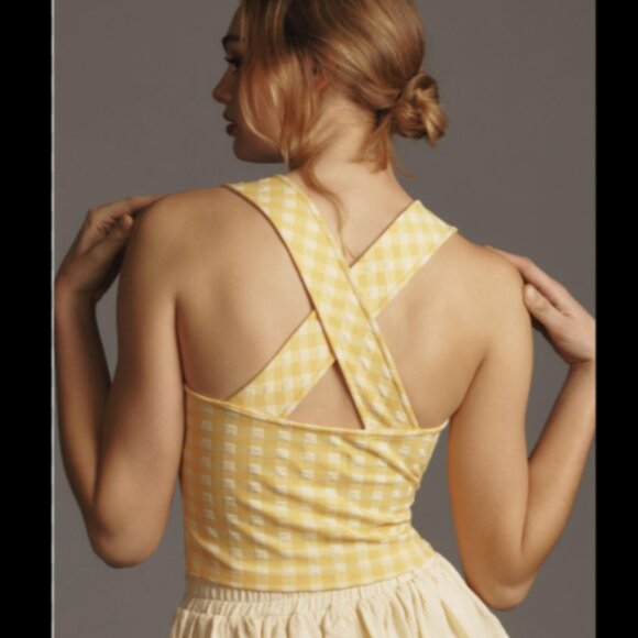 Brand New Maeve Gingham Square-Neck Vest - Picture 2 of 8